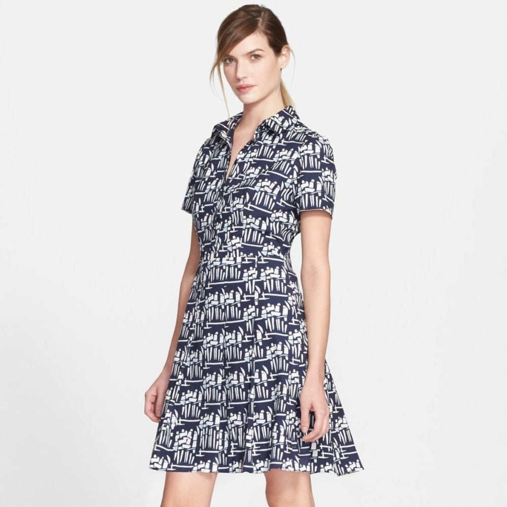 TORY BURCH Cotton Tilly Shirtdress Sz 10